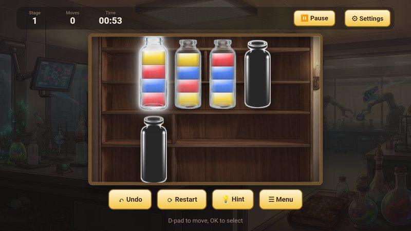 カラーサンドパズルの画面